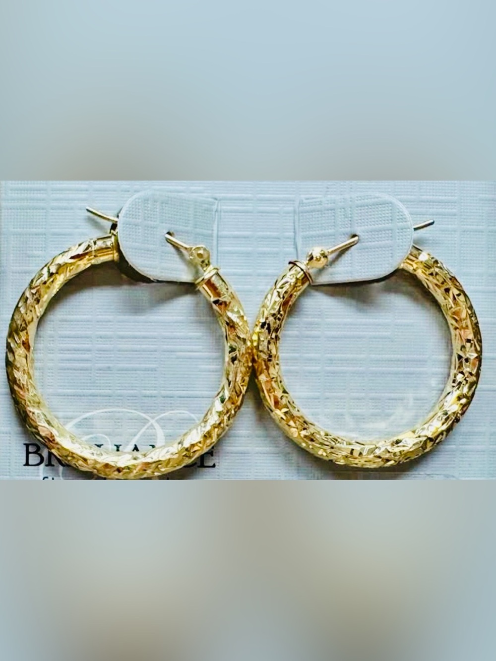 New 10K solid gold hoop earrings diamond cut solid 10K gold hoops hoop earrings